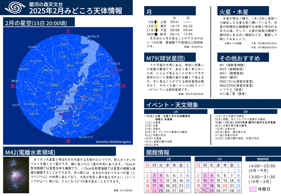 2025年2月　みどころ天体情報