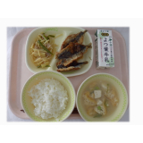 2月3日（火）　いわしの竜田揚げねぎソース　じゃがいものきんぴら　大豆の変身汁