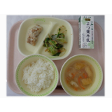 2月9日（月）　たらのマヨネーズ焼き　おひたし（白菜・ほうれん草）　具だくさんみそ汁