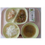 3月16日（月）　豚肉のしょうが炒め　切干大根のごまマヨ和え　もずくのみそ汁