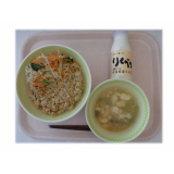 10月2日（金）　肉みそビビンバ　くずし豆腐のスープ