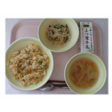 10月9日（金）　焼き豚チャーハン　もやしのナムル　春雨スープ